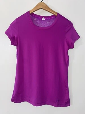 Camiseta feminina Under Armour roxa renda transparente nas costas - Tamanho P - Imagem 1 de 4