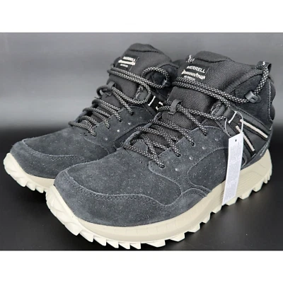 Botas Merrell Wildwood MID para mujer talla 9,5 negras gamuza suela de goma con cordones Foto 1 de 4