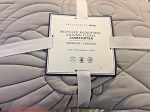 Pottery Barn Teen Twin Comforter & Std Sham Microfiber Autumn Floral Gray - Picture 1 of 2