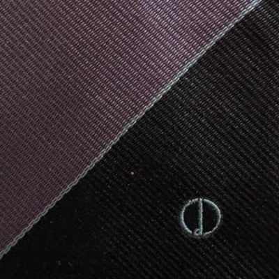 Corbata negra púrpura verde a rayas con logotipo de seda DUNHILL Foto 1 de 4