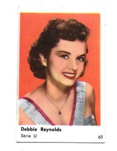 Debbie Reynolds Movie Star 1958 Swedish Gum Trading Card U number 65