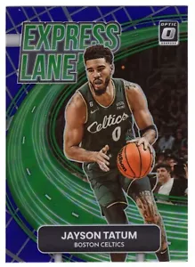 2022-23 Donruss Optik JAYSON TATUM Express Lane lila Holo Prizm Einsatz #11 - Bild 1 von 2