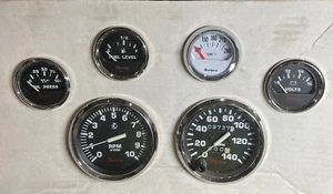 Faria 6 Gauge Set Mechanical Speedometer Hot Rod Street Rod Universal Black - Picture 1 of 3