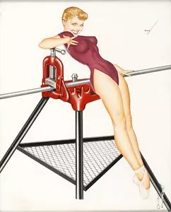 Vintage Pin Up Rigid Tool Illustration 1956 11 x 14" Photo Print - Picture 1 of 1
