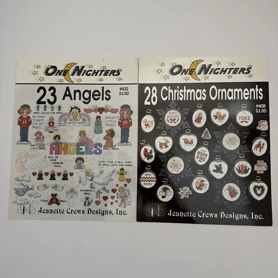 2 Jeanette Crews ONE NIGHTERS Cross Stitch:  28 Christmas Ornaments, 23 Angels - Image 1 of 4