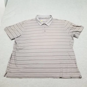 Eddie Bauer Travex Polo Shirt Mens Size 2XL Gray Striped Short Sleeve - Picture 1 of 12