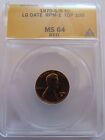 MINT ERROR 1970 S/S LARGE DATE LINCOLN MEMORIAL CENT RPM-1 ANACS MS64 RD TOP 100
