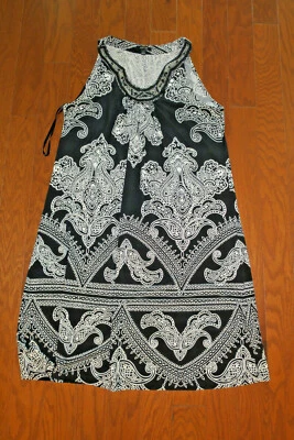 Vestido de Verano M APT.9 POLI EMBELLECIDO RODILLA LARGO CORREA ANCHA CÓCTEL PLAYA CUENTAS Foto 1 de 3