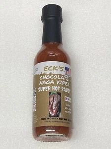 ECK’S CHOCOLATE NAGA VIPER Super Hot Pepper Sauce 5 oz Bottle Monongahela PA - Picture 1 of 2