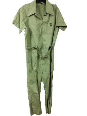 Mono Pantalones Traje Vintage Años 70 Sears Regular Cinturón Verde Hecho en EE. UU. Para Mujer Foto 1 de 4