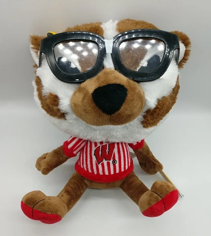 University of Wisconsin Bucky Badgers Study Buddies Team Nerds Large Plush Cover