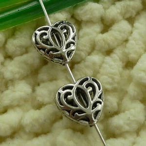 180 piezas espaciadores de corazón huecos de plata tibetana 12X12 mm S3142 - Imagen 1 de 6