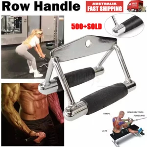 Triangle Close Grip Bar Gym Cable Attachment Back Workout Seated V Row Handle AU - Picture 1 of 15