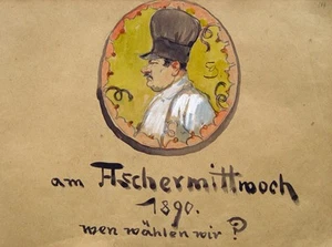Otto Seitz Moritz Röbbecke Fasching Aschermittwoch Karikatur Koch Bäcker Maler - Picture 1 of 1