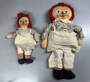 Two Vintage Knickerbocker Raggedy Ann Dolls - 24” I Love You + 16" Doll - Picture 1 of 23