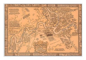 Large Pictorial 1812 Map of FORT WAYNE, Indiana circa 1930 - 24" x 36" Art Print - Picture 1 of 9