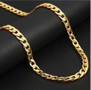 18k Goldkette 4MM Männer Panzerkette vergoldet für Herren Damen 50cm Gold Kette - Bild 1 von 7