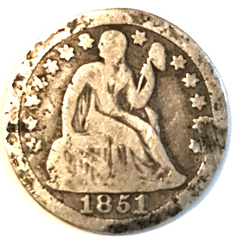 1851 SEATED LIBERTY SILVER DIME Cover