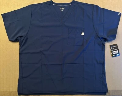 NEW W Tag WonderWink Adult V-Neck Top Pockets Navy Blue Scrub Shirt Size 4X - Image 1 of 4