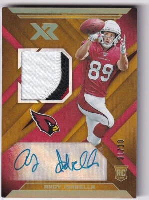 2019 Panini XR Rookie Swatch Autographs Gold #21 Andy Isabella 1/10 - Image 1 of 2
