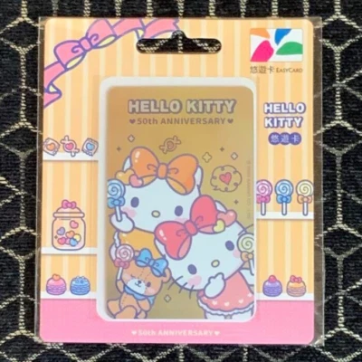 Hello Kitty Taiwan MRT Easy Card 50th Anniversary Portrait Gold IC JAPAN NEW - Image 1 of 4