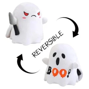Halloween Ghost Plush Reversible Ghost Plushie - Angry + Scared - Boo Ghost - Picture 1 of 7