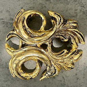 Vintage Large Gold-Stainless Steel Bikers Western Belt Buckle 4"x3.5" Heavy Made - Picture 1 of 4