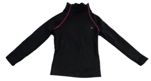 Champion Girl Cold Gear Mock Neck Long Sleeve Fleece Top, Black/Pink - Picture 1 of 10
