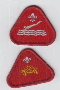 Insignias Boy Scout obsoletas CUB Animal Lover + Nadador rojo competencia - Imagen 1 de 1