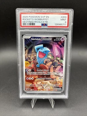 Team Rocket's Wobbuffet 203 Sv: Scarlet & Violet Promo Cards Holo PSA 9 - Image 1 of 2
