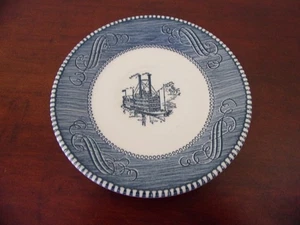 Currier & Ives Blue Saucer By Royal USA - Picture 1 of 5