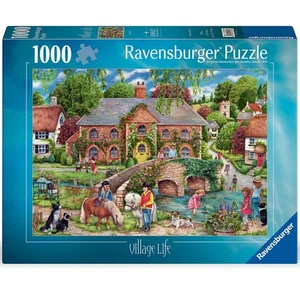 Ravensburger 1000 Teile Puzzle Dorfleben Pferd Hund Liebhaber Geschenk - Bild 1 von 6