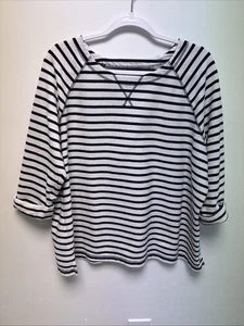 Studio Works 3/4 Roll Tab Sleeve Striped Casual Pullover Women’s Plus Sz 2X - Picture 1 of 9