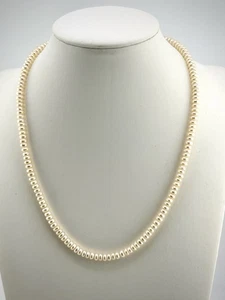 Vintage Cream Color Thin Pearl Necklace Slide In Clasp 18 In L Item AB-6 - Picture 1 of 7