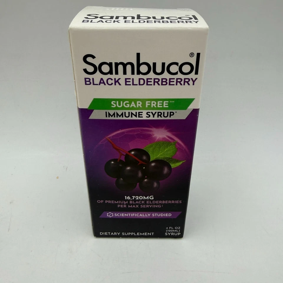 Sambucol Black Elderberry Syrup Sugar Formula 4 FL Oz