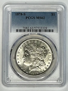 1878-S Morgan Silver Dollar $1 PCGS MS62 - Picture 1 of 2