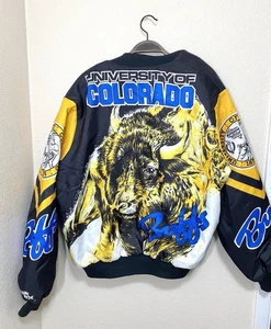 Vintage 90s Chalk Line Colorado Buffaloes Buffs Fanimation AOP Satin Jacket XL - Picture 1 of 4