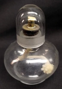 Nice Old Clear Glass Alcohol Lamp with Glass Snuffer Made in USA - Picture 1 of 3