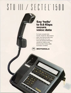 Motorola STU III SECTEL 1500 Vintage Print Ad Secure Voice Data 1989 - Bild 1 von 1