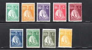 Portugal 1926 alte Ceres Briefmarken (416, 418, 420/22, 424/27) ungebraucht (ohne Gummierung) - Bild 1 von 2