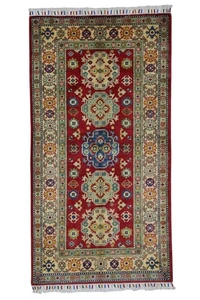 Handgeknüpfter Kasak Afghani Wollteppich | Lesen Sie 3 Fuß 1 Zoll x 5 Fuß 10 Zoll - Bild 1 von 7