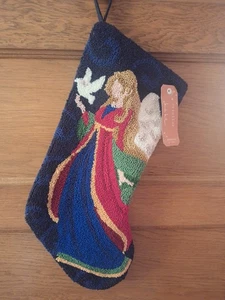 Nicole Miller Artelier Vintage Style Angel w/Dove Christmas Stocking 21"inch New - Picture 1 of 8
