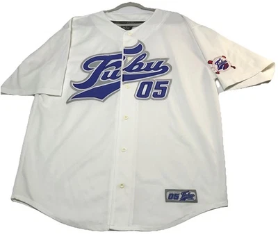 Camiseta de béisbol blanca vintage 05 FUBU talla XL (XXL) rap hip hop calle urbana Y2K Foto 1 de 4