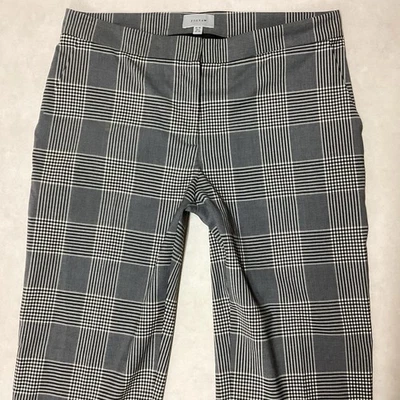LADIES JIGSAW SLIM MID RISE GREY CHECK TROUSERS SIZE 10 (495K) - Image 1 of 4