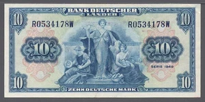 Germany 1949 - 10 Mark P-16a FRG +XF - Picture 1 of 2