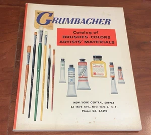 1963 Grumbacher Rare Catalog MCM Brushes Paints Canvas Pencils & Fan Brush - Bild 1 von 10