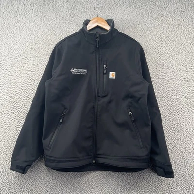 Carhartt Softshell Jacket Mens Large Black Windbreaker Fleece Lined Relaxed Flex - Image 1 of 4
