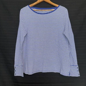 Talbots Mujer Manga Larga Azul Blanco Rayas Fin de Semana Camiseta Top Petite XLP - Imagen 1 de 7