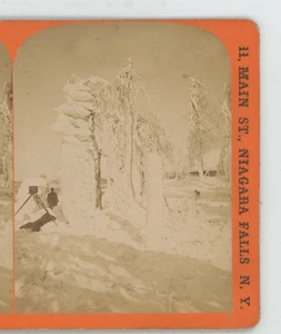 Winter Wonders Prospect Park Niagara Falls George Barker Stereoview c1870 - Picture 1 of 2