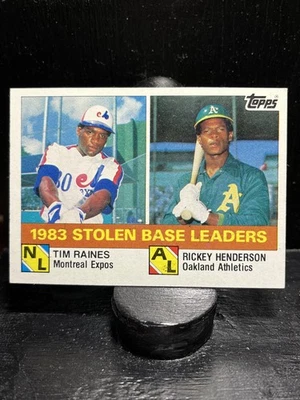 1983 Stolen Base Leaders (Tim Raines / Rickey Henderson) #134 1984 Topps - Image 1 of 2